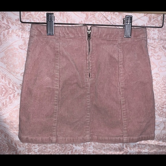 Light Pink Corduroy Mini Skirt - Picture 2 of 2